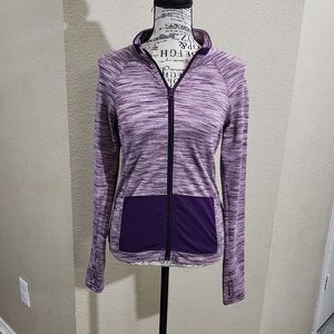 ZELLA purple Variegated pocket active athletic zippered‎ jacket girls size XL